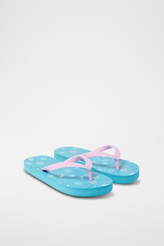 Tongs de plage - Turquoise et rose