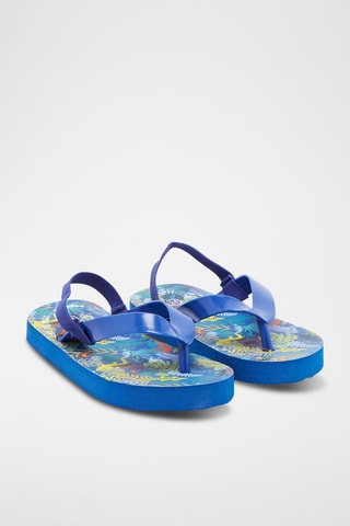 Tongs plateformes - Bleu