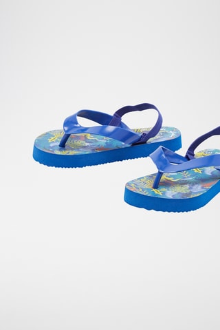 Tongs plateformes - Bleu