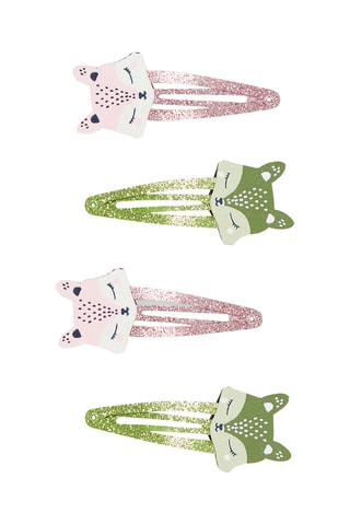 4 barrettes fantaisies - Vert