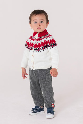 Gilet - Ecru et rouge