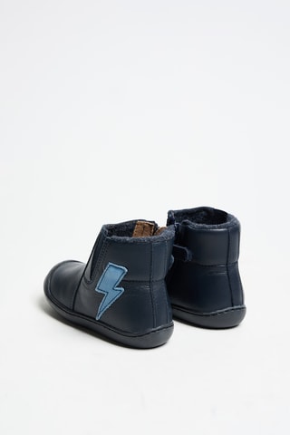 Bottines fourrées en cuir - Bleu