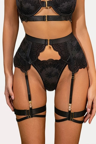 Liguero y braga brasileña Luxe - Negro