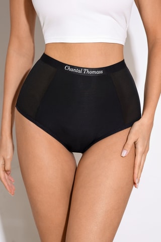 Shorty de talle alto Celeste - Negro