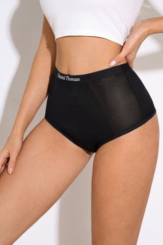 Shorty de talle alto Celeste - Negro
