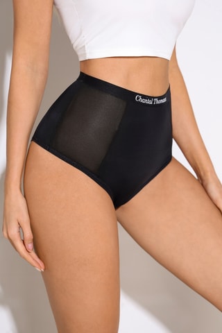Shorty de talle alto Celeste - Negro