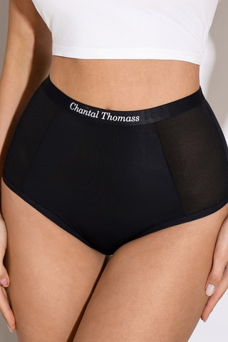Shorty de talle alto Celeste - Negro