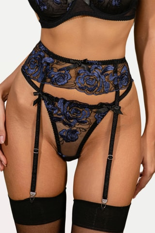 Liguero y tanga Moly - Negro