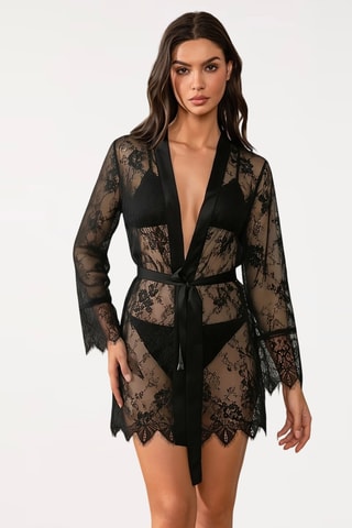 Kimono de encaje Sola - Negro