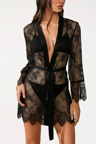 Kimono de encaje Sola - Negro