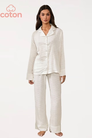 Pijama con bordado inglés Isolde - Blanco