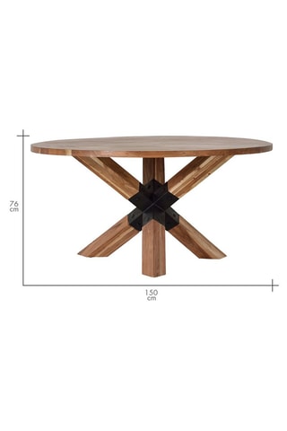 Table à manger ronde en acacia - 150 x 76 x 150 cm