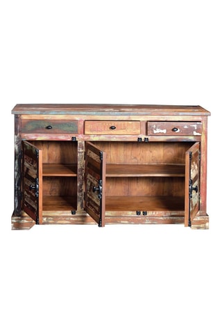 Buffet 3 portes en bois recyclé - 150 x 90 x 45 cm