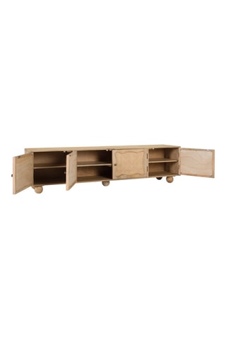 Meuble TV 4 portes en manguier - 200 x 51 x 40 cm