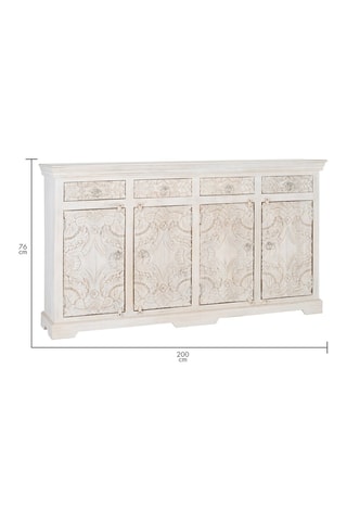 Buffet 4 portes en manguier - 180 x 100 x 40 cm