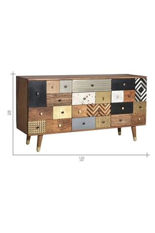 Buffet 2 portes en manguier - 150 x 40 x 80 cm