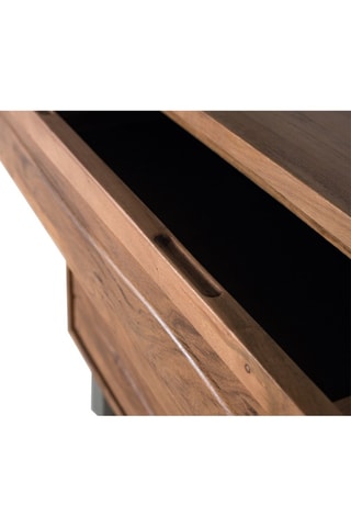 Commode 3 tiroirs en acacia - 81 x 91 x 91 cm