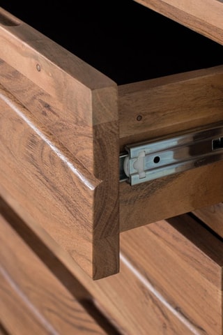 Commode 3 tiroirs en acacia - 81 x 91 x 91 cm