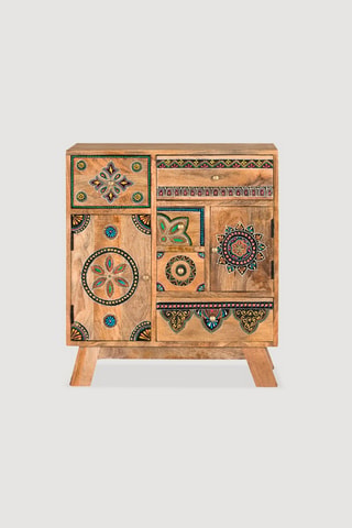 Commode 5 tiroirs en manguier - 68 x 61 x 33 cm