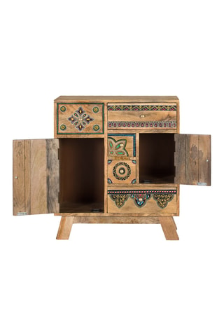 Commode 5 tiroirs en manguier - 68 x 61 x 33 cm