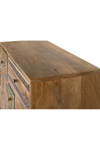 Commode 5 tiroirs en manguier - 68 x 61 x 33 cm
