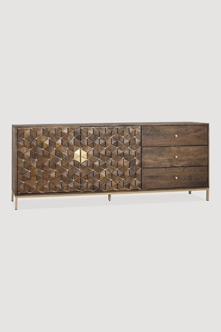 Buffet 2 portes en manguier - 40 x 77 x 190 cm