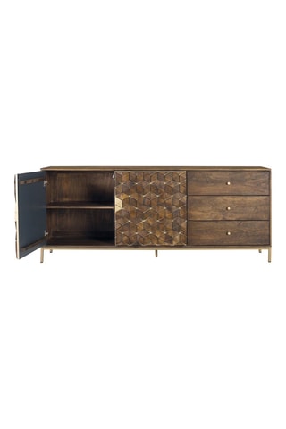 Buffet 2 portes en manguier - 40 x 77 x 190 cm