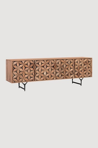 Meuble TV 4 portes en manguier - 177 x 58 x 40 cm