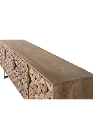 Meuble TV 4 portes en manguier - 177 x 58 x 40 cm