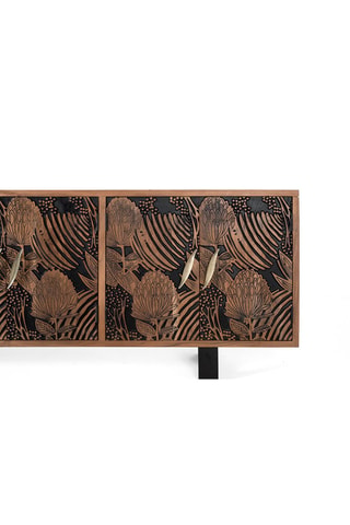 Buffet 6 portes en acacia massif - 220 x 74 x 42 cm