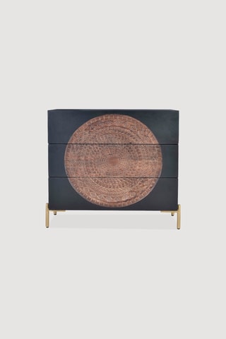 Commode 3 tiroirs en manguier - 95 x 90 x 40 cm