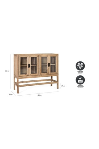 Buffet 4 portes en bois - 120 x 100 x 40 cm