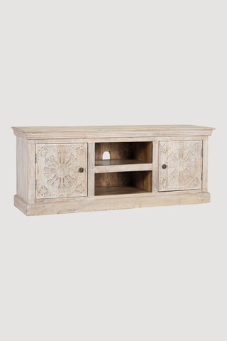 Meuble TV 2 portes en manguier - 152 x 60 x 40 cm