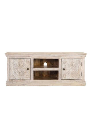 Meuble TV 2 portes en manguier - 152 x 60 x 40 cm