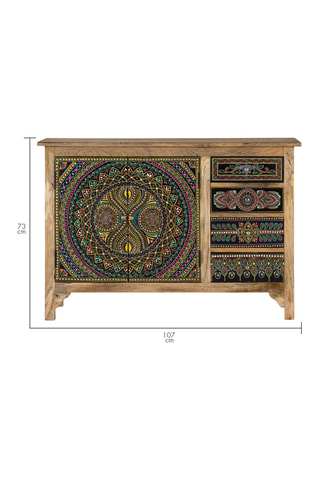 Buffet 2 portes en manguier - 73 x 107 x 33 cm