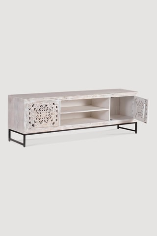 Meuble TV 2 portes en manguier - 170 x 55 x 40 cm