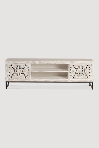 Meuble TV 2 portes en manguier - 170 x 55 x 40 cm