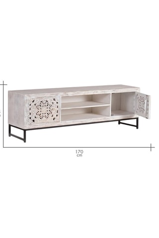 Meuble TV 2 portes en manguier - 170 x 55 x 40 cm