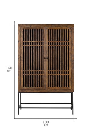 Armoire 2 portes en acacia - 100 x 160 x 45 cm