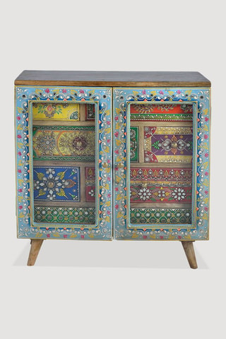 Commode 2 portes en manguier - 60 x 62 x 30 cm