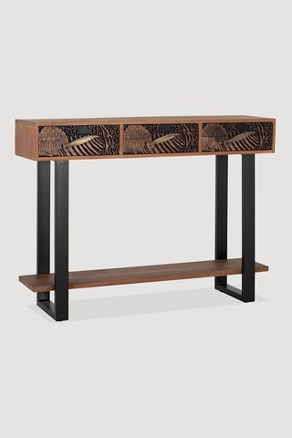 Console 3 tiroirs en acacia massif - 120 x 91 x 35 cm