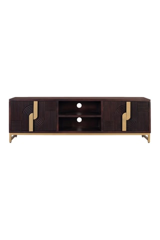 Meuble TV 2 portes en manguier - 57 x 180 x 42 cm