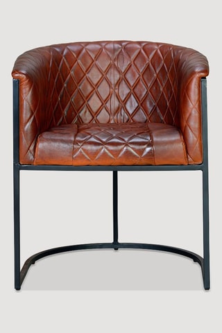 Fauteuil - Marron et noir - En cuir