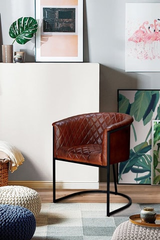 Fauteuil - Marron et noir - En cuir