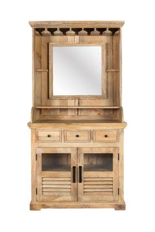 Meuble bar 2 portes en manguier - 98 x 190 x 45 cm