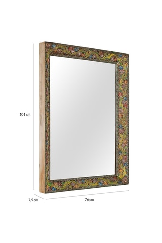 Miroir en manguier - 76 x 101 x 7,5 cm - Multicolore