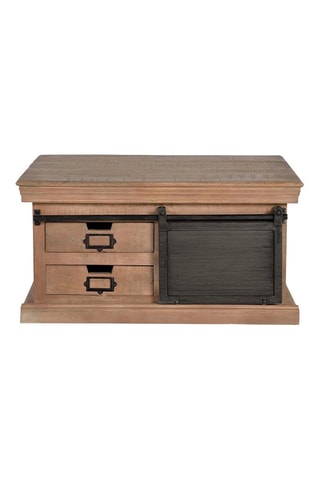 Table basse 1 porte en manguier - 90 x 90 x 45 cm