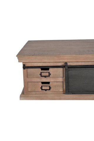 Table basse 1 porte en manguier - 90 x 90 x 45 cm