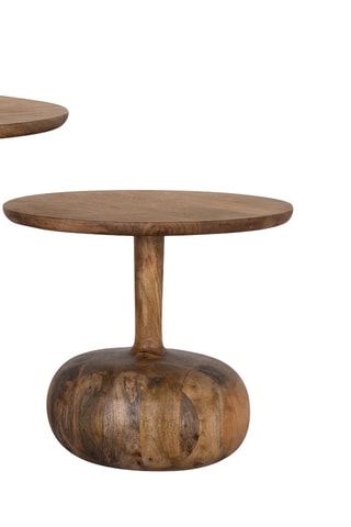 2 tables d’appoint gigognes en manguier massif - 60 x 70 x 70 cm / 44 x 50 x 50 cm