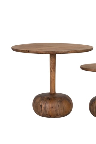 2 tables d’appoint gigognes en manguier massif - 60 x 70 x 70 cm / 44 x 50 x 50 cm